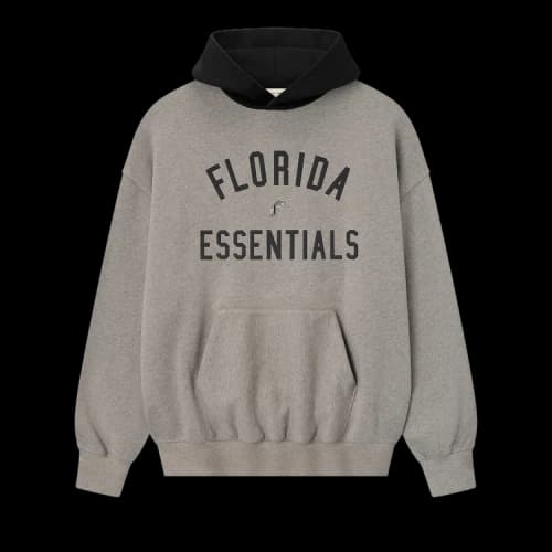 Fear of God Essentials Marlins Sport Hoodie 'Concrete Heather/Blk'
