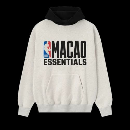 Fear of God Essentials NBA Macao Sport Hoodie 'Light Heather/Black'