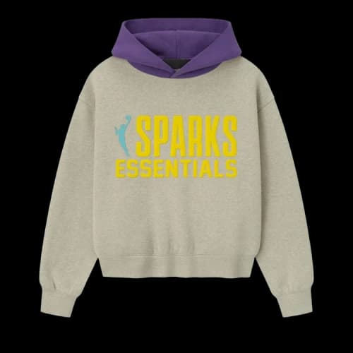 Fear of God Essentials x NBA Sparks Classic Hoodie 'Heather Stone/Purple Reign'