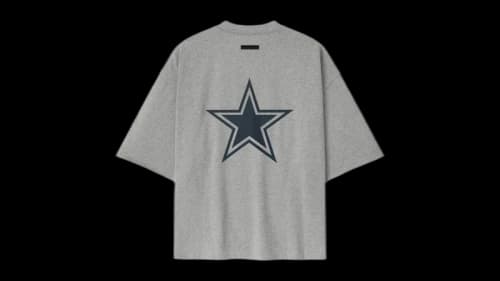 Fear of God Essentials Cowboys 90s 3/4 Sleeve Football Tee Concrete Heather
