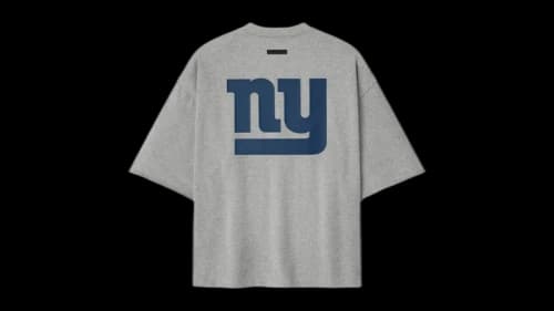 Fear of God Essentials Giants 90s 3/4 Sleeve Football Tee Concrete Heather