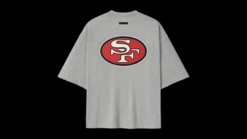 Fear of God Essentials Forty Niners 90s 3/4 Sleeve Football Tee Concrete Heather