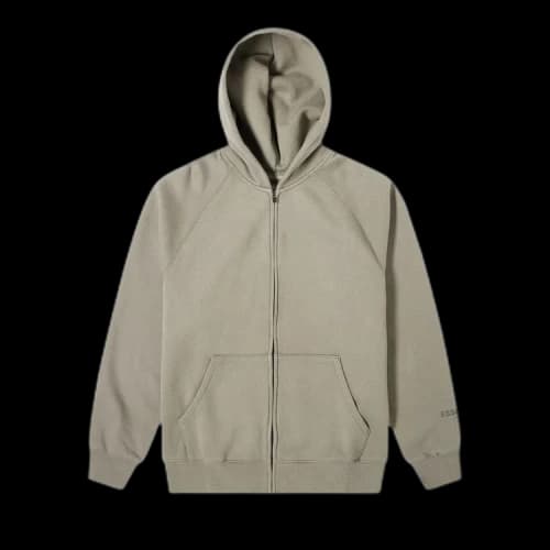 Fear of God Essentials Raglan Full Zip Hoodie 'Grey Flannel'