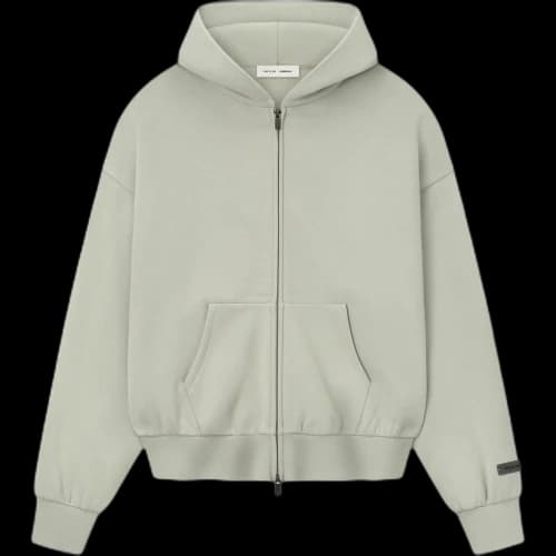 Fear of God Essentials Classic Fleece Zip-Up Hoodie Abbey Stone