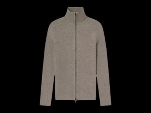 Fear of God Essentials Womens Soft Rib Knit Zip-Up Jacket Homestead Heather