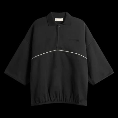 Fear of God Essentials Active Trace Quarter Sleeve Modern Polo 'Vintage Black'