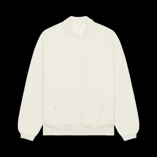 Fear of God Essentials Signature 90's Polo Sweatshirt 'Oatmeal Heather/Light Heather'