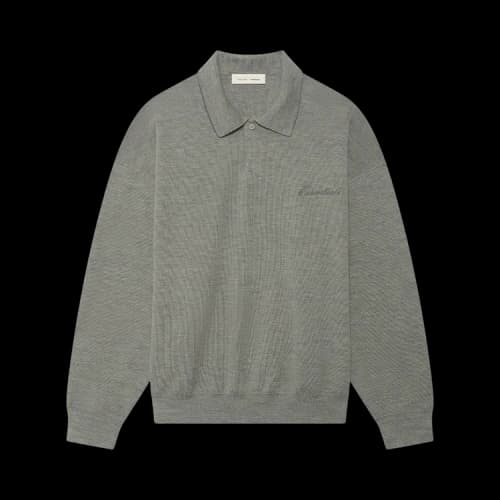 Fear of God Essentials Signature 90's Knit Polo 'Concrete Heather'