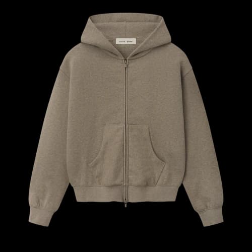 Fear of God Essentials Womens Classic Full Zip Hoodie Homestead Heather
