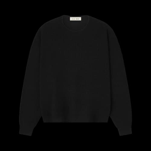 Fear of God Essentials Signature Waffle 90's Crewneck Sweater 'Vintage Black'