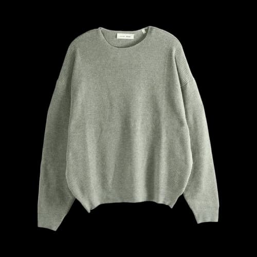 Fear of God Essentials Signature Waffle 90's Crewneck Sweater 'Concrete Heather'