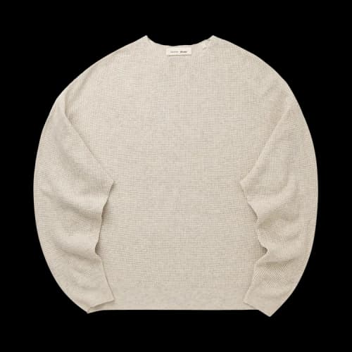 Fear of God Essentials Signature Waffle 90's Crewneck Sweater 'Oatmeal Heather'
