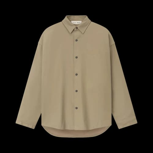Fear of God Essentials Cotton Canvas Overshirt 'Dune'