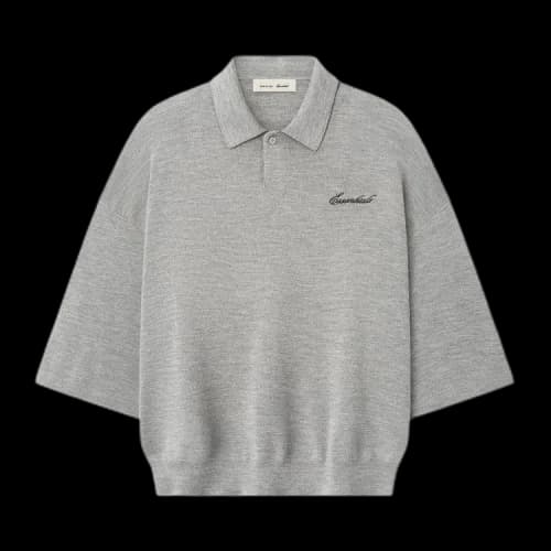 Fear of God Essentials Signature 3/4 Sleeve 90's Knit Polo Concrete Heather