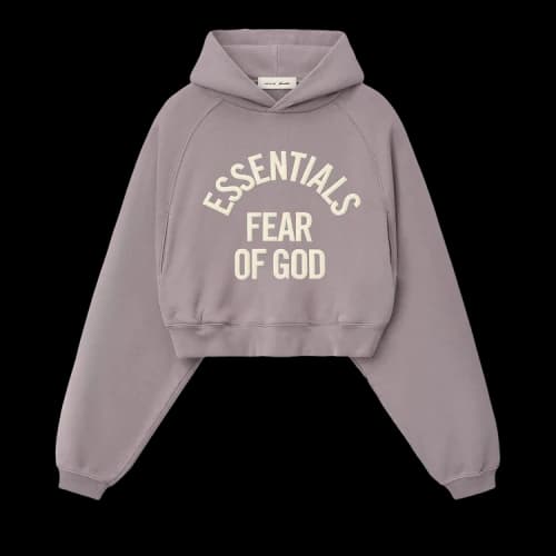 Fear of God Essentials Campus 90s Cropped Raglan Hoodie 'Faded Mauve'