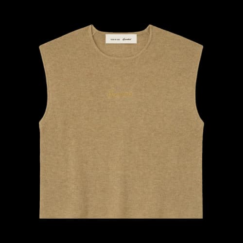 Fear of God Essentials Womens Signature Rib Knit Cropped Top Dune