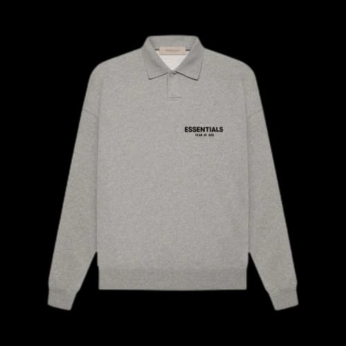 Fear of God Essentials Long-Sleeve Polo 'Dark Oatmeal'