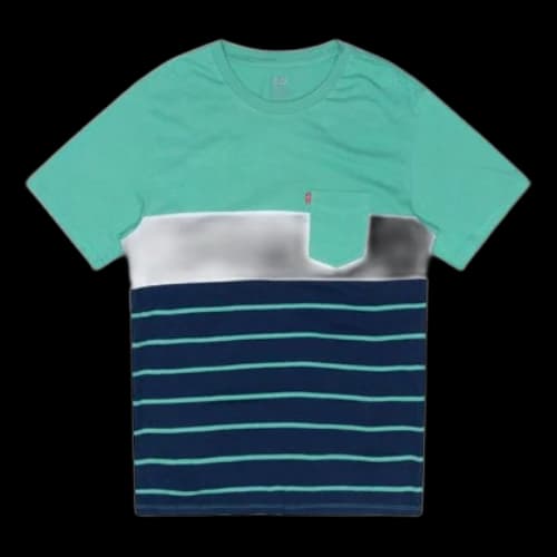 LEVI'S Levis Stripe Pattern Round Neck Pullover Short Sleeve Colorblock T-Shirt