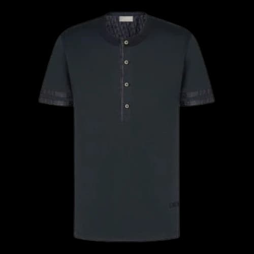 DIOR FW21 Solid Color Round Neck Short Sleeve Navy Blue T-Shirt