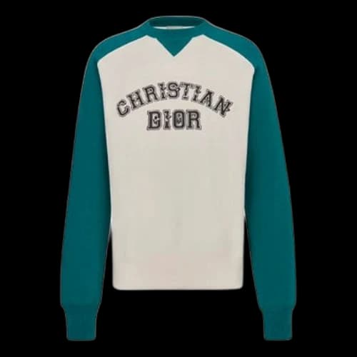 DIOR x KENNY SCHARF Jointly Signed FW21 Letter Embroidery Round Collar Sports Male White