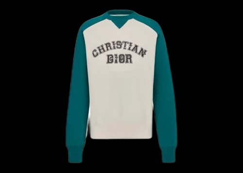 Dior x Kenny Scharf Varsity Crewneck Green/White