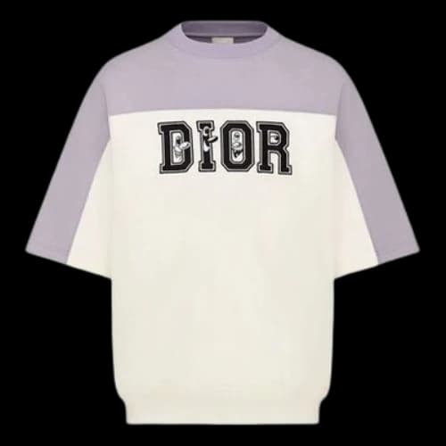 DIOR x KENNY SCHARF Crossover FW21 Loose Pullover Short Sleeve Colorblock