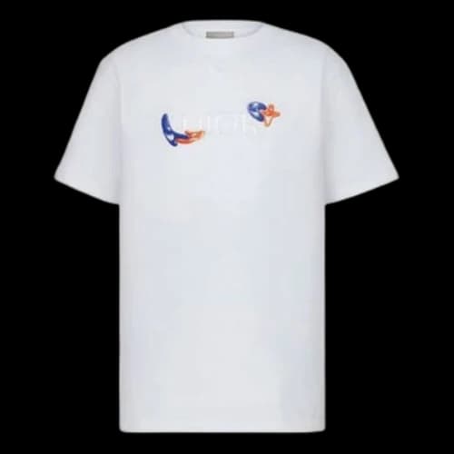DIOR x KENNY FW21 Crossover Alphabet Large Short Sleeve White