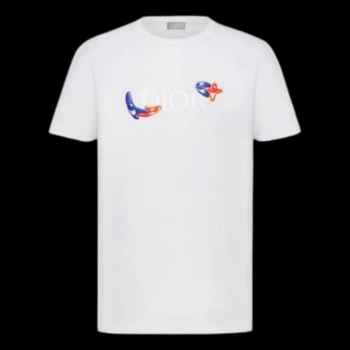 DIOR x KENNY SCHARF Crossover FW21 Alphabet Logo Knit Short Sleeve White