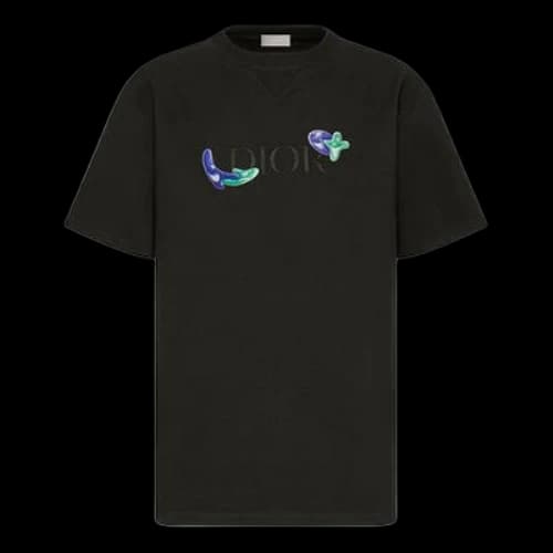 DIOR x KENNY SCHARF Crossover FW21 Alphabet Logo Knit Short Sleeve Black