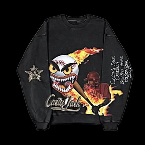 Cactus Jack by Travis Scott Fast Ball Crewneck 'Black'