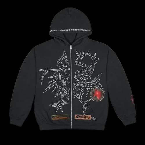 Cactus Jack by Travis Scott Blackout Zip Up Hoodie 'Black'
