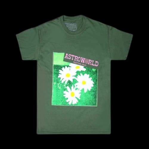 Cactus Jack by Travis Scott Astroworld Festival Run Flower T-Shirt 'Green'
