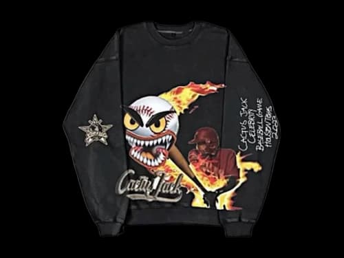Travis Scott Cactus Jack Fast Ball Crewneck Black