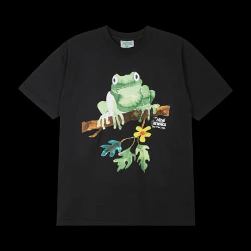 Online Ceramics Tree Frog Painting Tee 'Off Black'