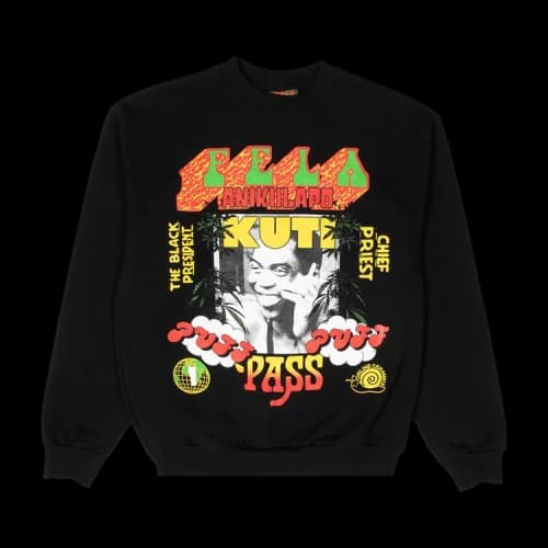 Online Ceramics x Fela Kuti Puff Puff Pass Crewneck 'Off Black'