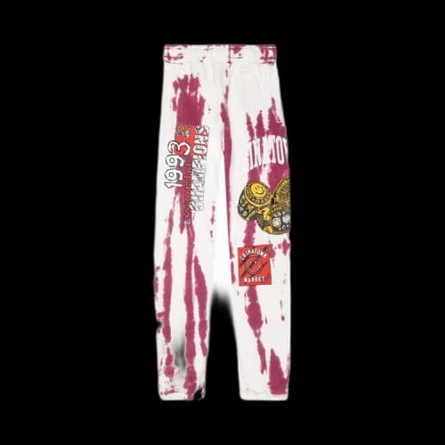 Chinatown Market Smiley Champions 3 Rings Tie Dye Sweatpants 'Red'