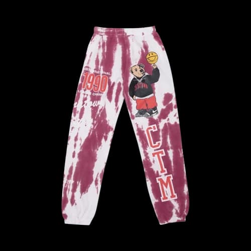 Chinatown Market Smiley Champion Varsity Bear Sweatpants 'Red'