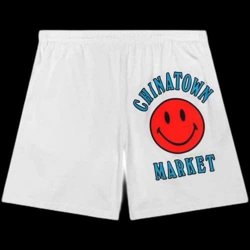 Chinatown Market Smiley Multi Sweatshorts 'White'