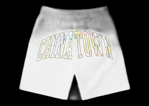Market Watercolor Arc Sweat Shorts Ash Grey