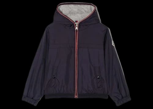 Moncler Enfant Anton Hooded Rain Jacket Navy Blue