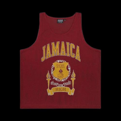 Denim Tears x Stussy Jamaica High Gym Tank 'Cardinal'