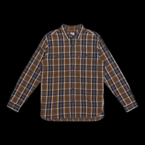 LEVI'S Levis Plaid lapel Long Sleeves Shirt Colorblock