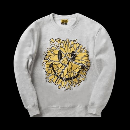 Chinatown Market Smiley Glass Crewneck 'Grey'