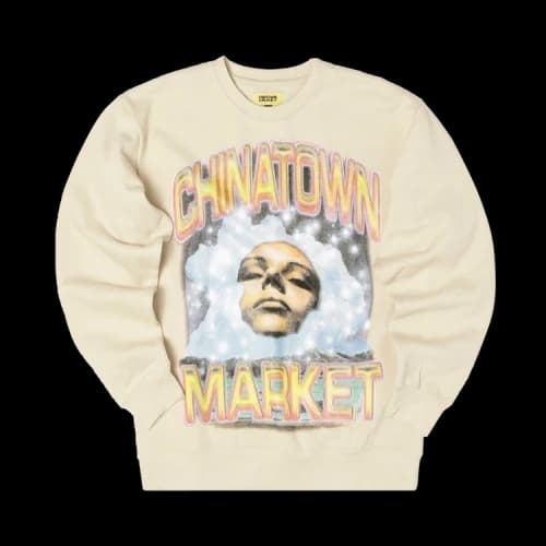 Chinatown Market Through The Foam Crewneck Sweatshirt 'Bone'