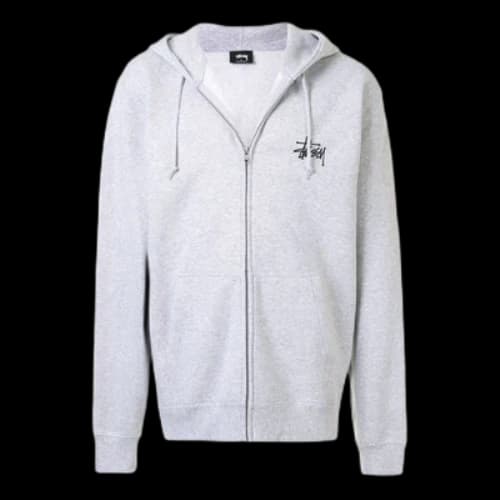 Stussy Printing Logo Zipper hooded Long Sleeves Jacket Gray