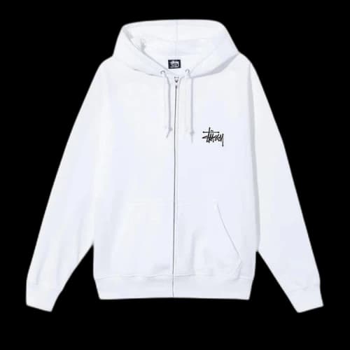 Stussy Basic Zip Hood 'White'