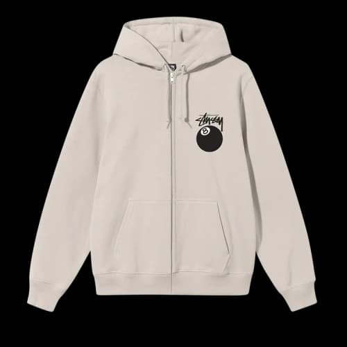 Stussy 8 Ball Zip Hood 'Smoke'