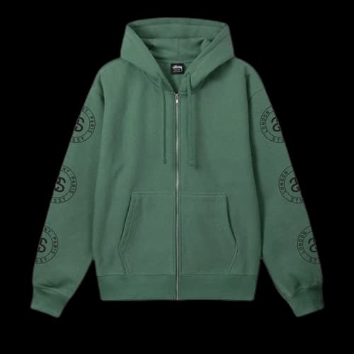 Stussy Seal Zip Hoodie 'Green'