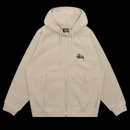 Stussy Basic Zip Hoodie 'Khaki'