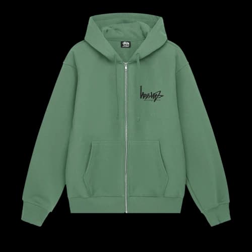 Stussy Flipped Zip Hoodie 'Green'